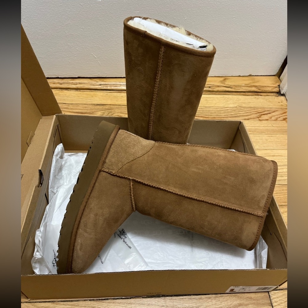 Chestnut colored tall ugg boots